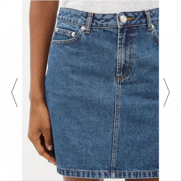 A.P.C. Rue Madame Paris Light Wash Cotton Mini Denim Skirt - Picture 3 of 8